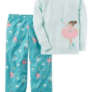 Carters Girls2-Piece Ballerina Cotton & Fleece PJs